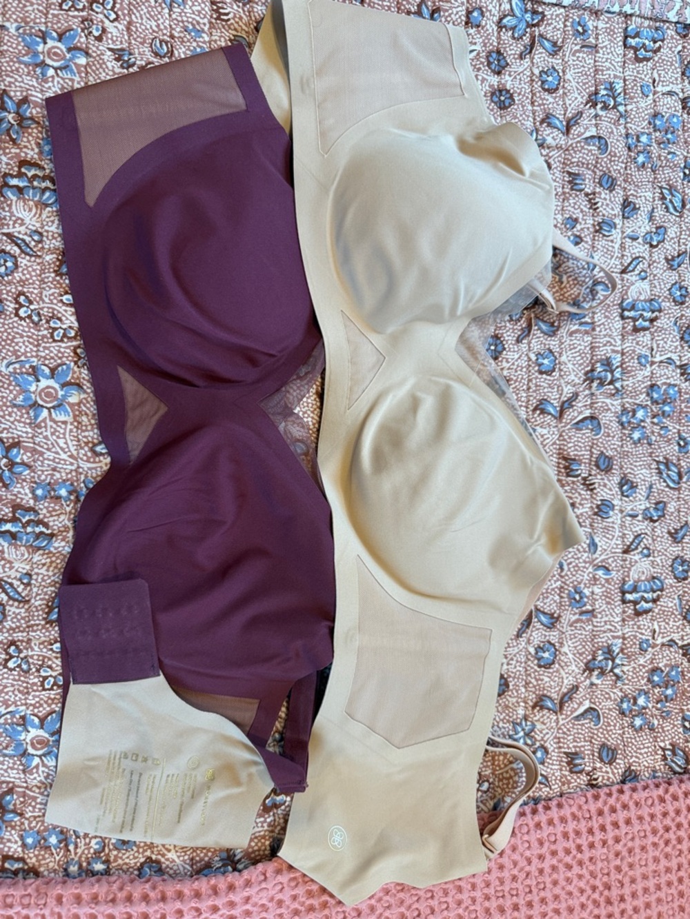 Honeylove Wireless Bra Duo in Plum and Beige